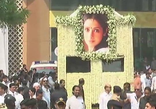 Sridevi to be Cremated with State Honours: Cremation at 3:30 pm