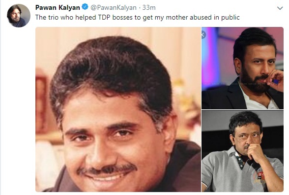 Pawan Kalyan says: TV9 owner Srin Raju, TV9 CEO Ravi Prakash and RGV helped TDP bosses to get my mother abused in public