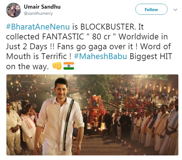 Mahesh Babu’s Bharat Ane Nenu earns Rs 80 Cr Worldwide in 2 Days: Blockbuster