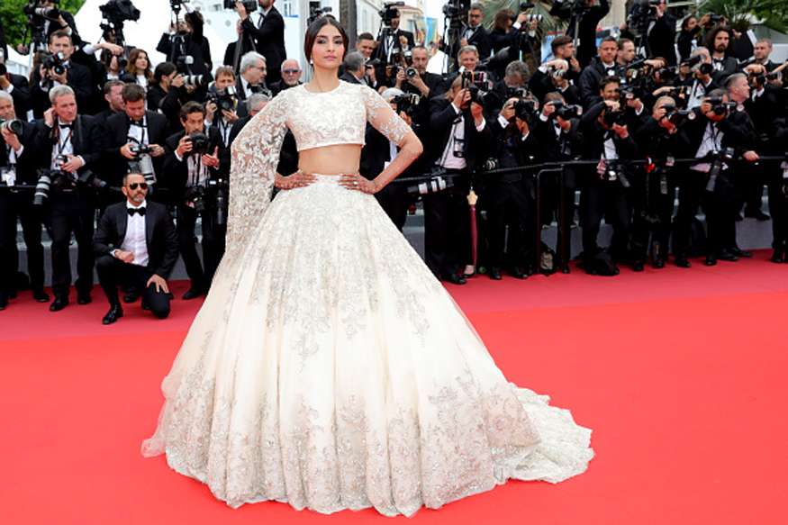 Sonam Kapoor Traffic Stopping Lehenga Look at Cannes 2018 Red Carpet