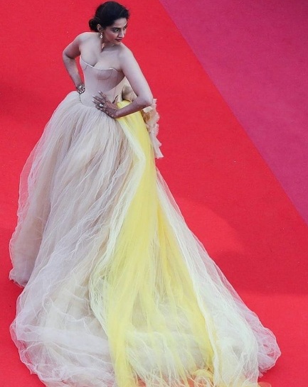 Sonam Kapoor stuns in yellow Vera Wang bridal gown at Cannes Red Carpet 2018
