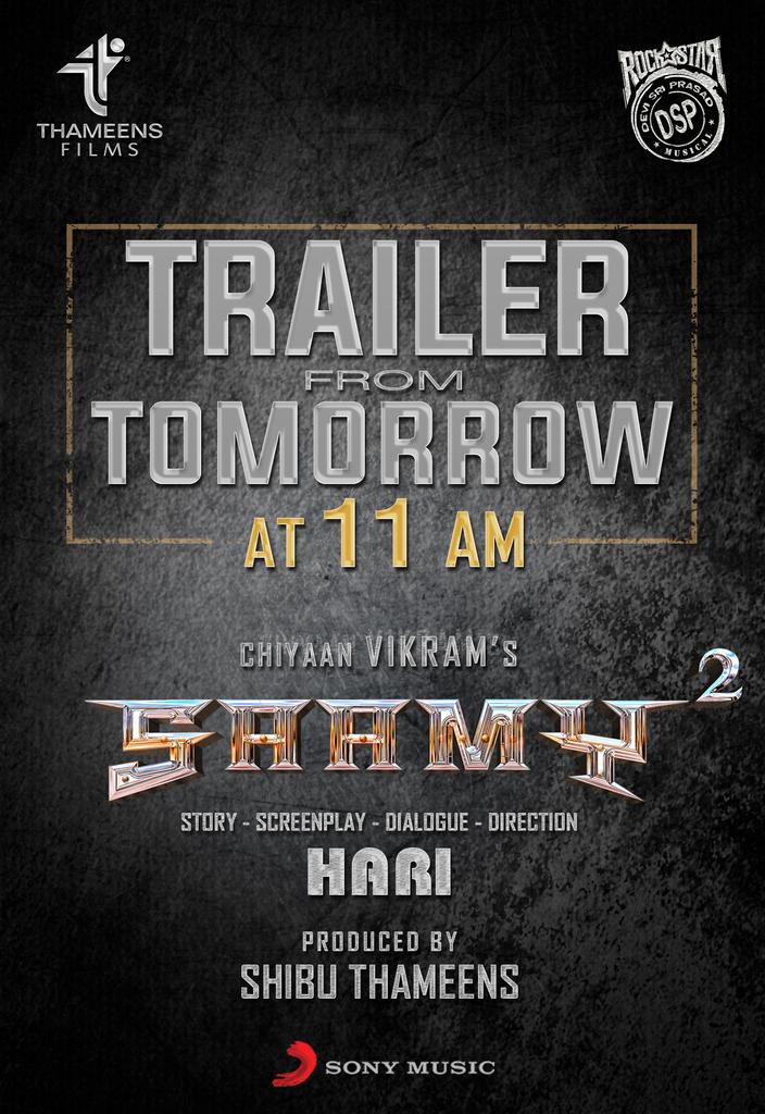 Saamy Square trailer to be released tomorrow