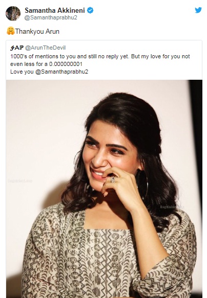 Samantha Akkineni gets surprise My Love For You
