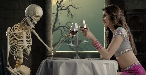 Kriti Sanon clinks glass with ghost skeleton