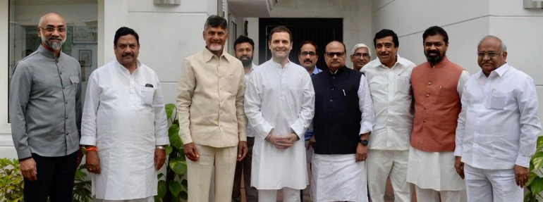 Chandrababu Naidu, Rahul Gandhi join hands to defeat BJP
