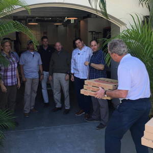 George W Bush delivering pizza!