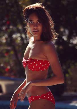 Lisa Hydon Red Bikini making Winter Hot