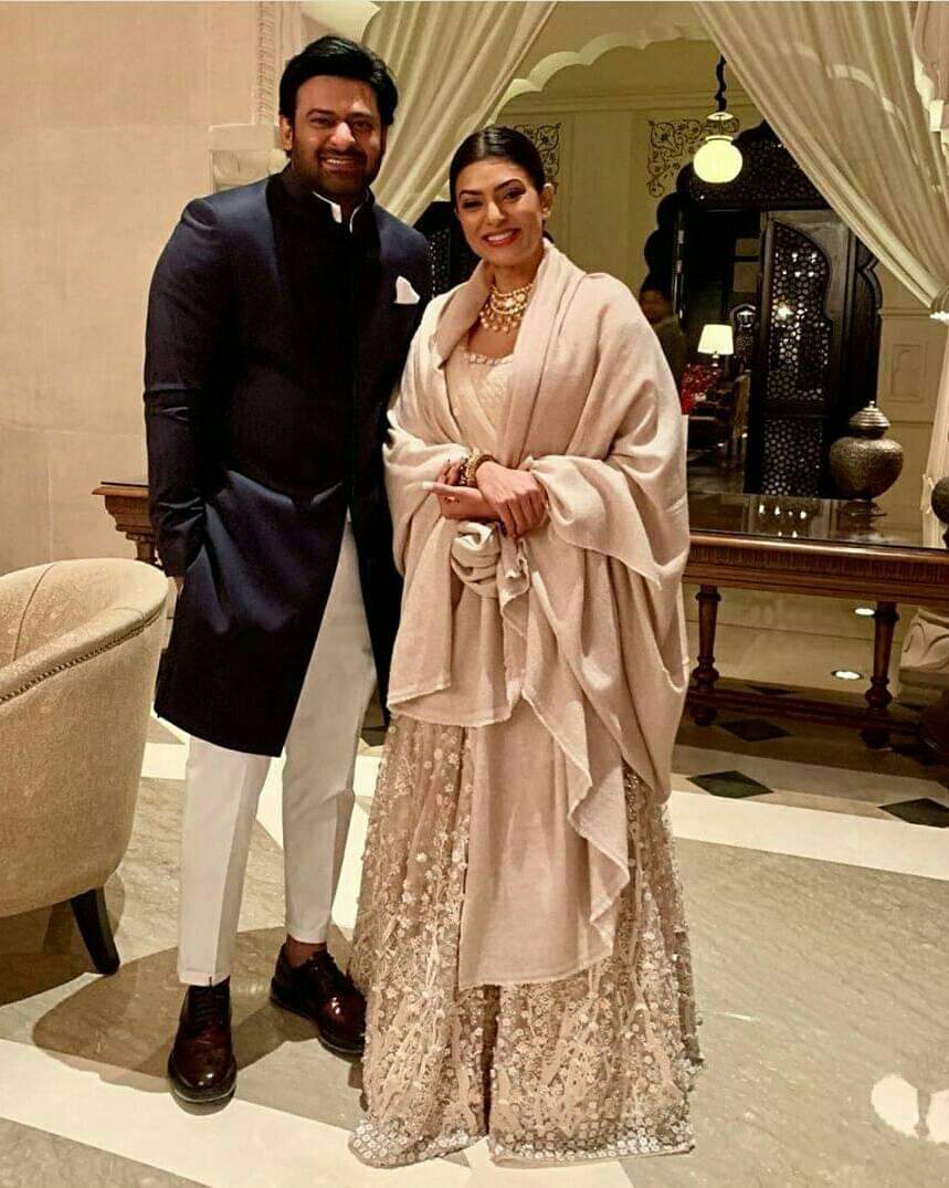 What is Prabhas doing with Miss Universe