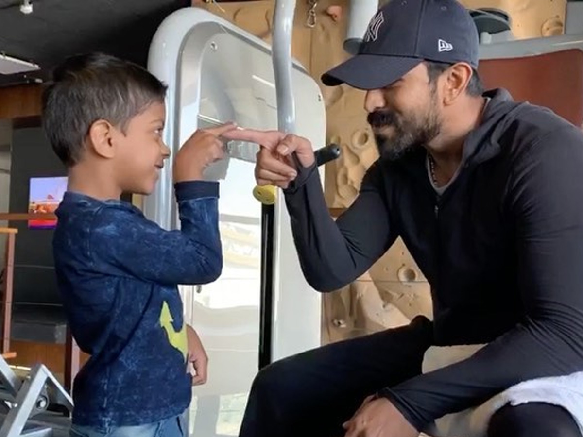 Ram Charan makes fun with his Little Gym Buddy