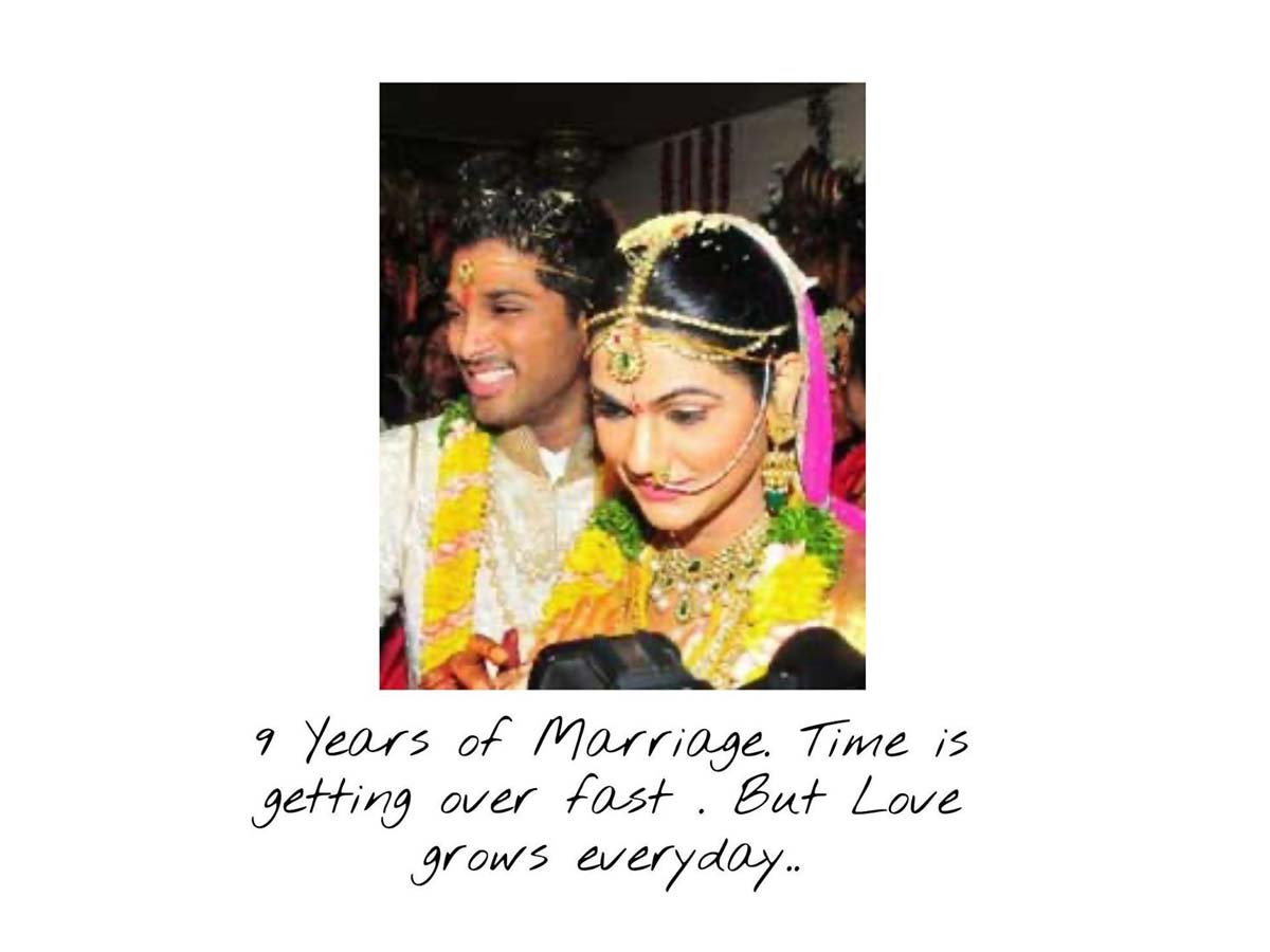 Allu Arjun : 9 years of his marriage