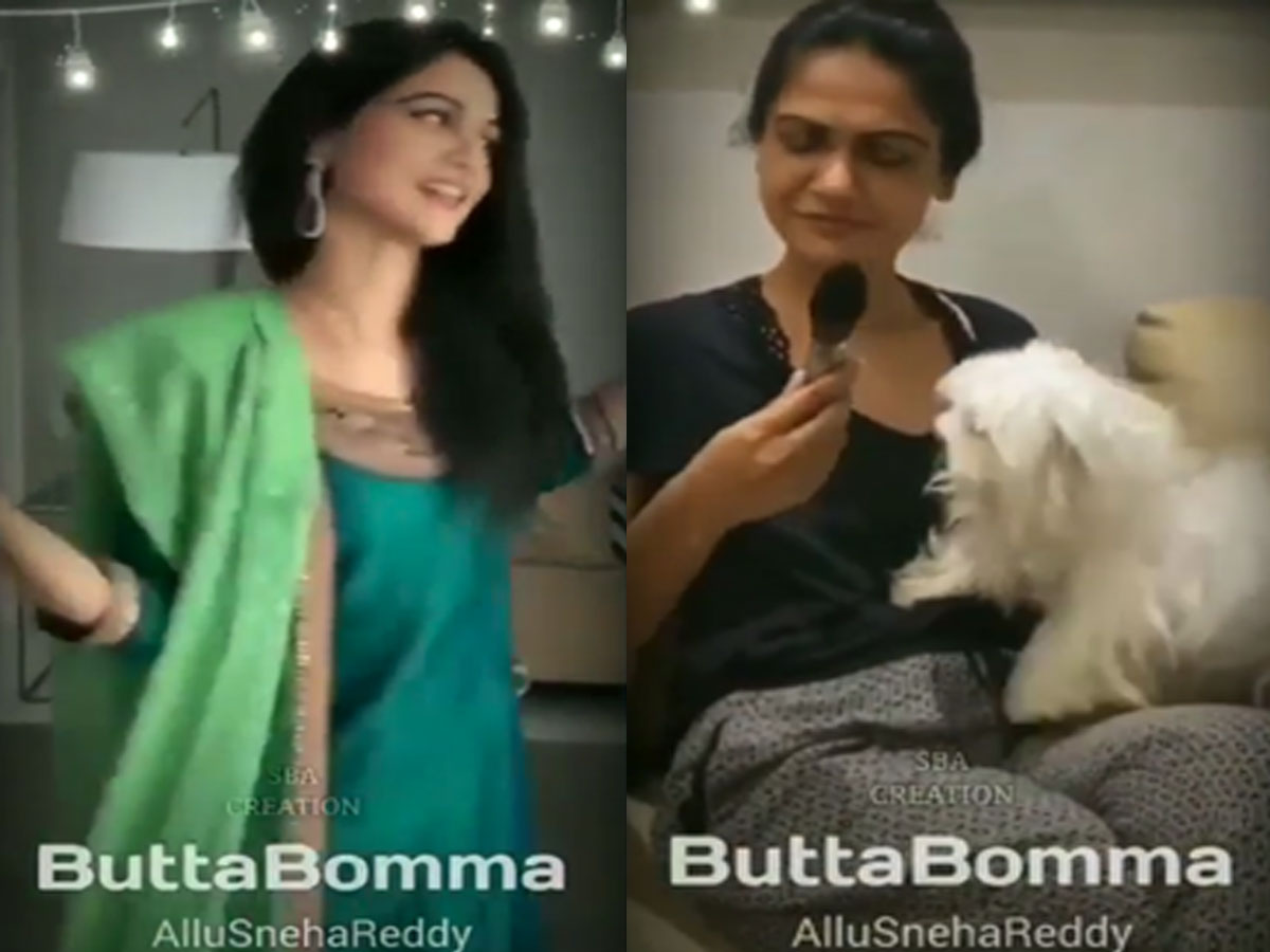Allu Arjun wife Sneha shaking leg for Butta Bomma