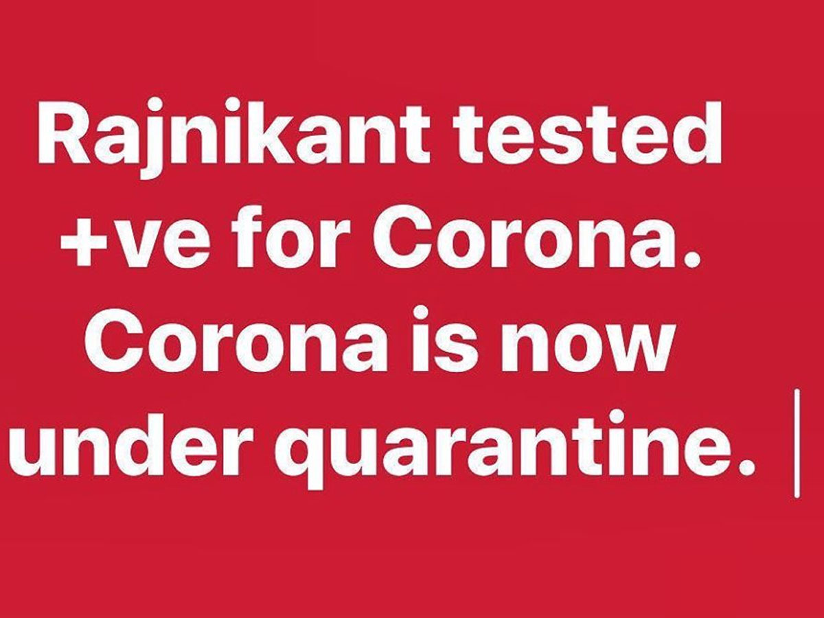 Much insensitiveness in name of joke! Rajinikanth tested Corona Positive