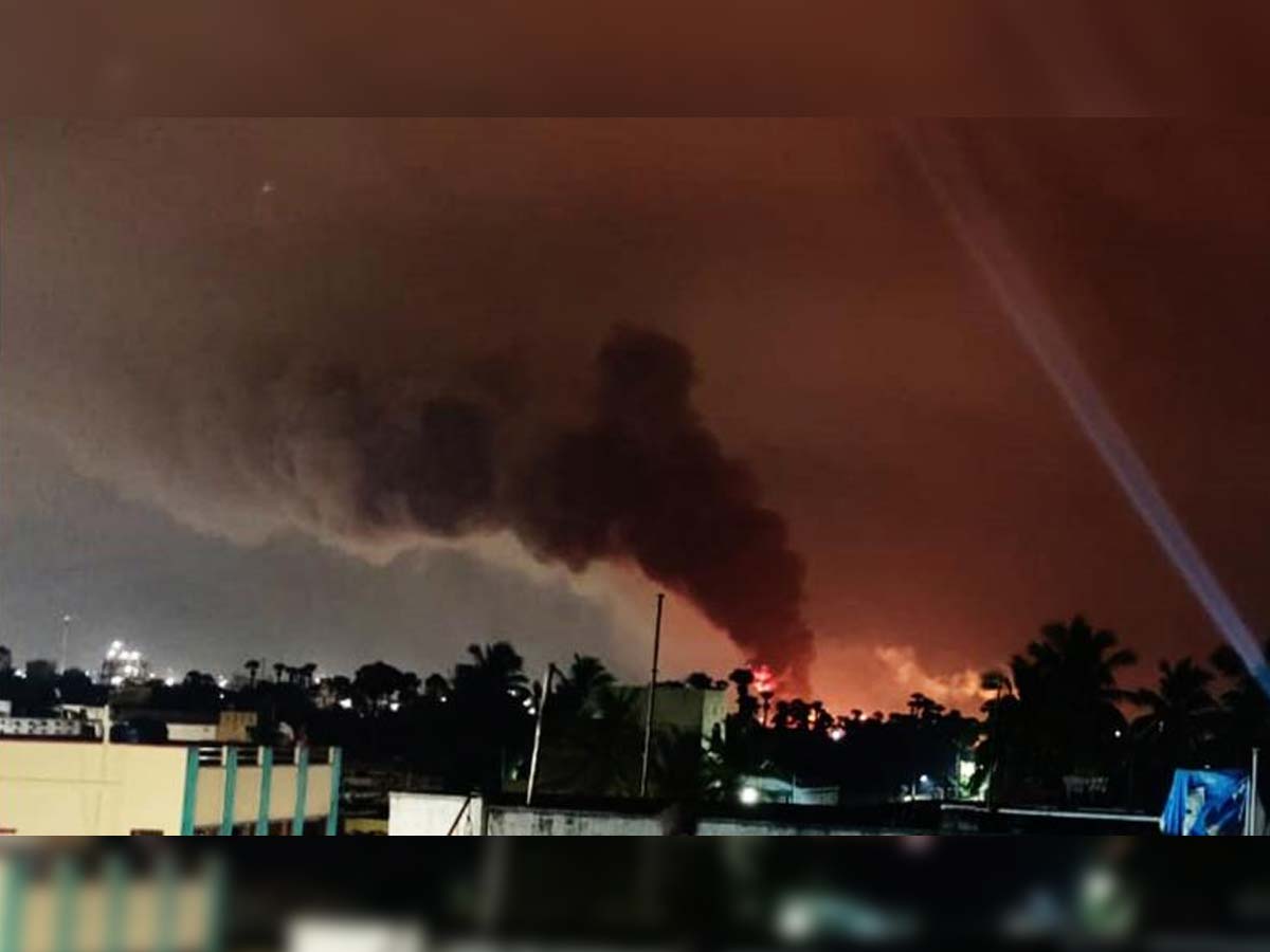 Massive  fire and explosions at Ramky Pharma City, Parawada in Vizag