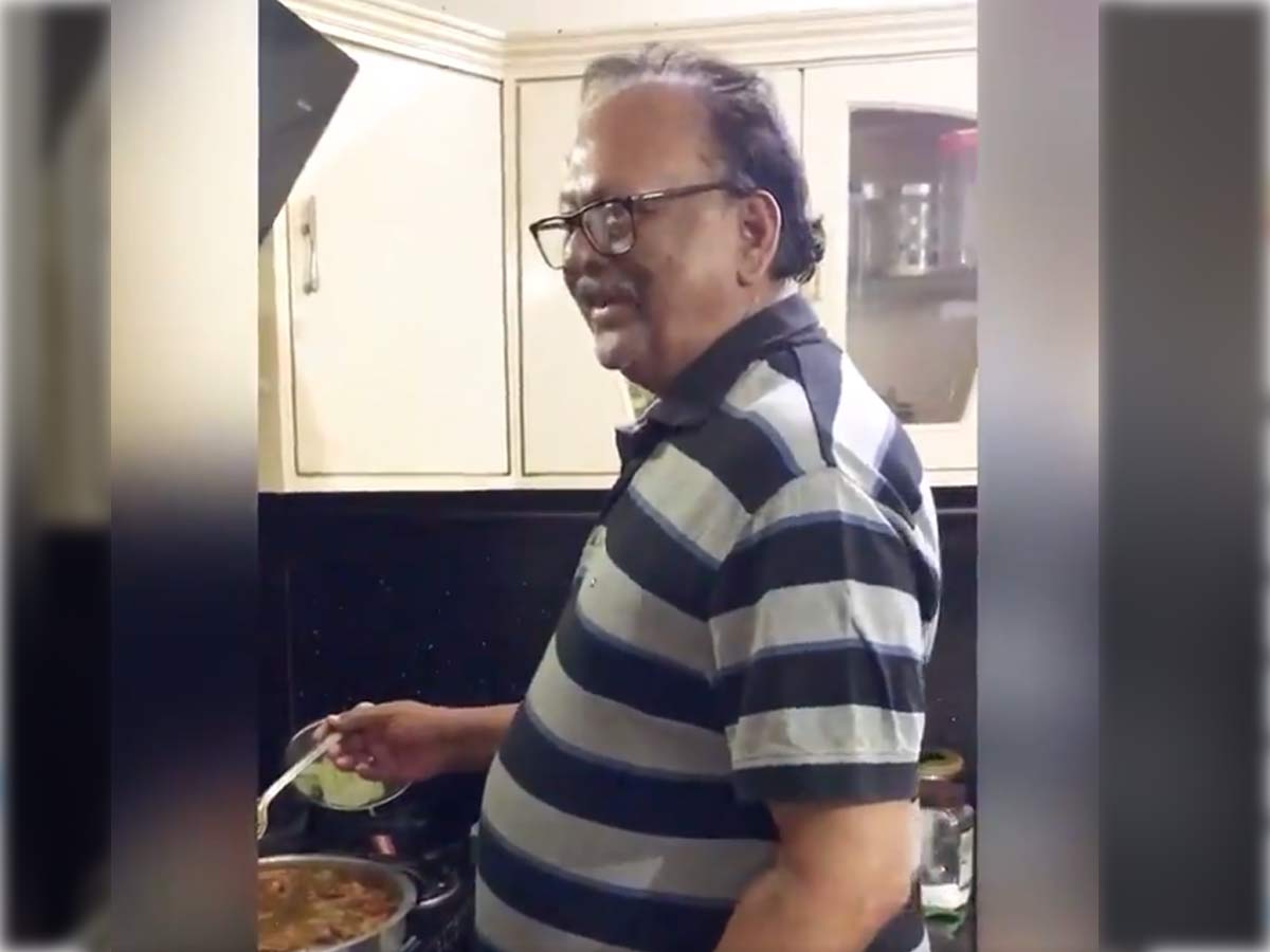 Krishnam Raju cooks Fish Pulusu for his family