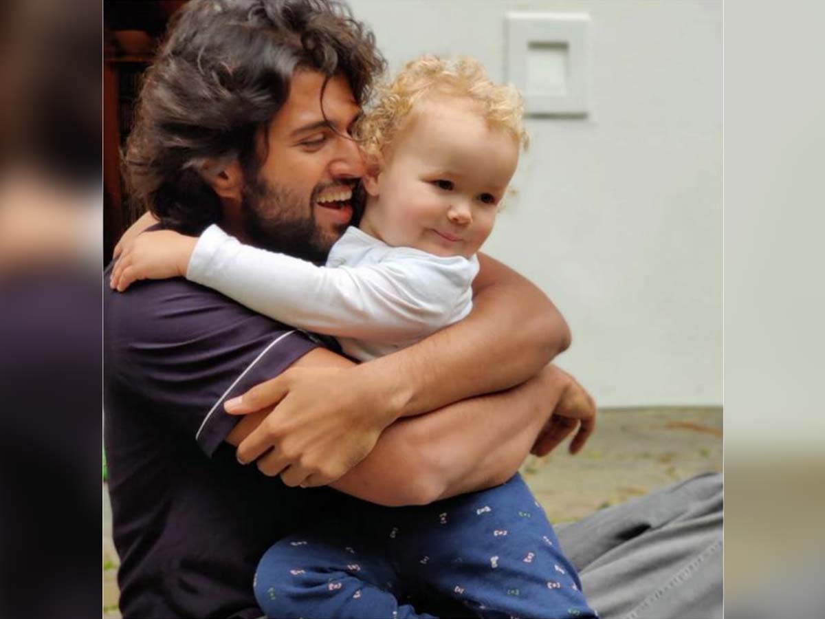 Vijay Deverakonda holds a cute baby in his arms