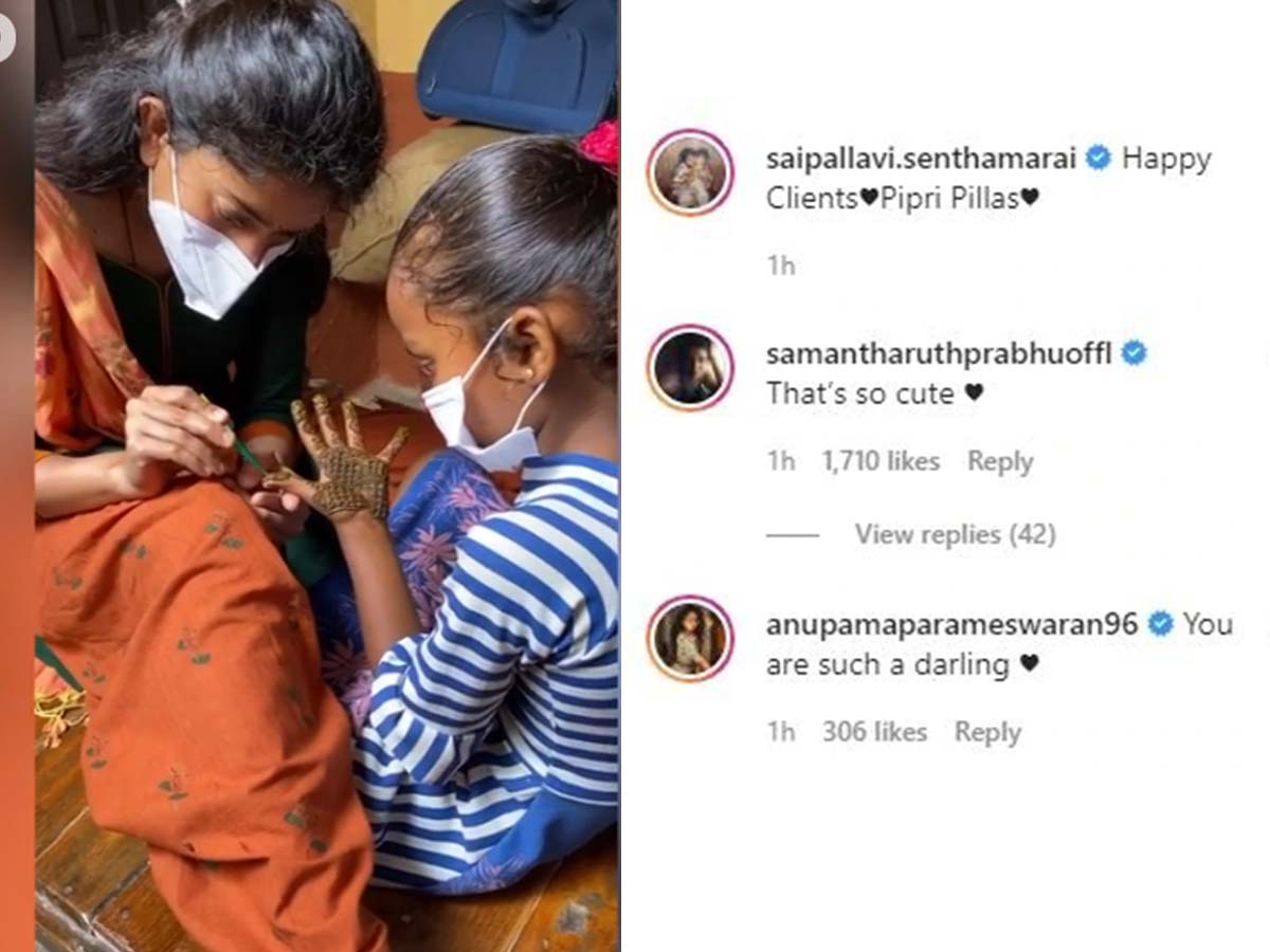 Samantha comments on Sai Pallavi Mehendi