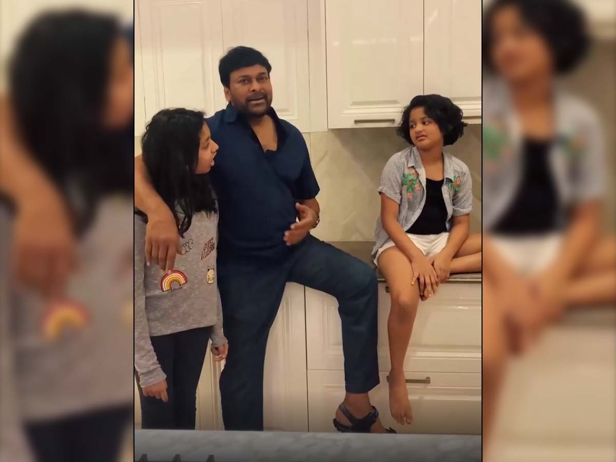Chiranjeevi cooks KFC style chicken along with two little warriors