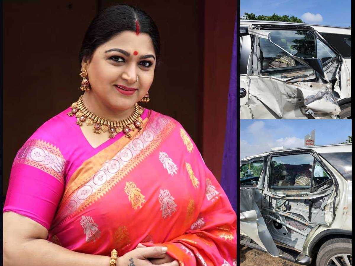 Khushboo Sundar car meets with an accident