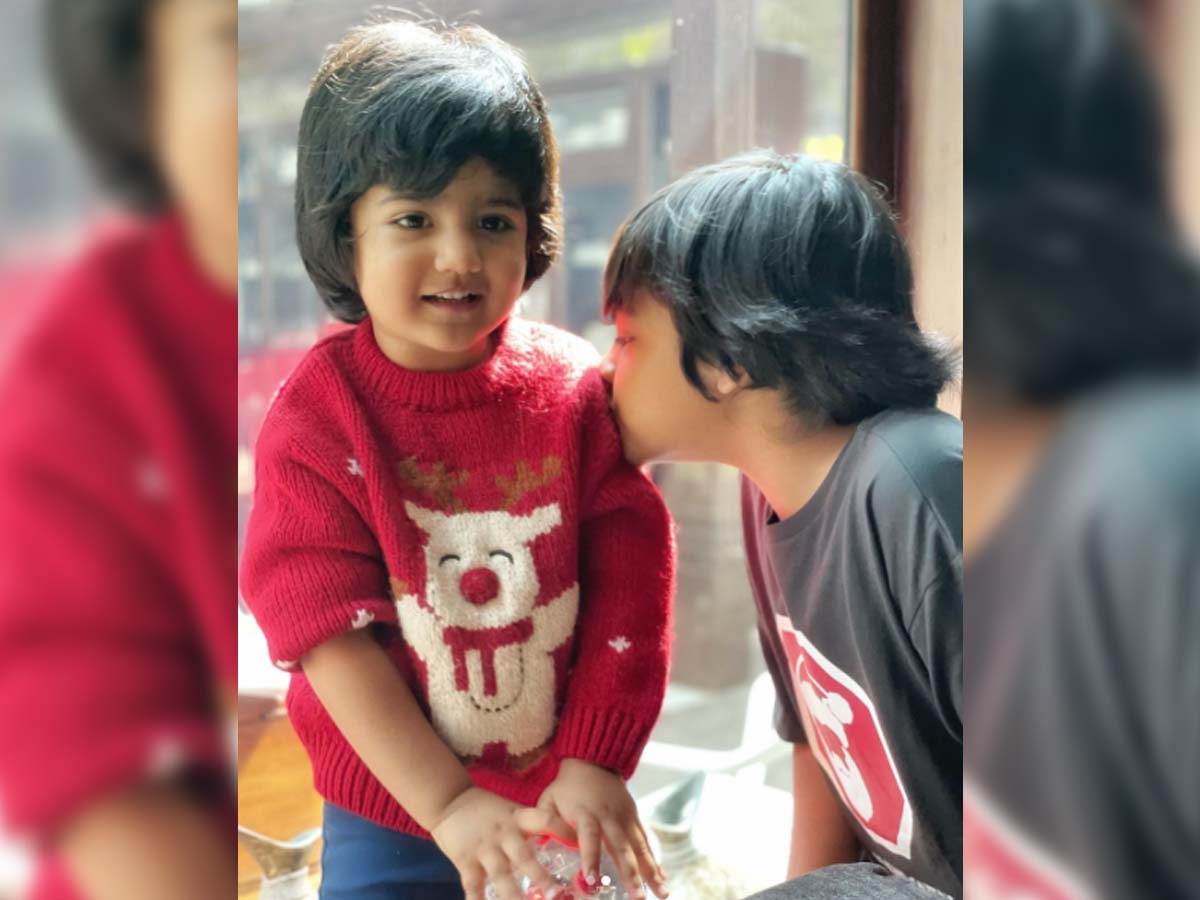 Jr NTR kids Abhay and Bhargava are kissing each other
