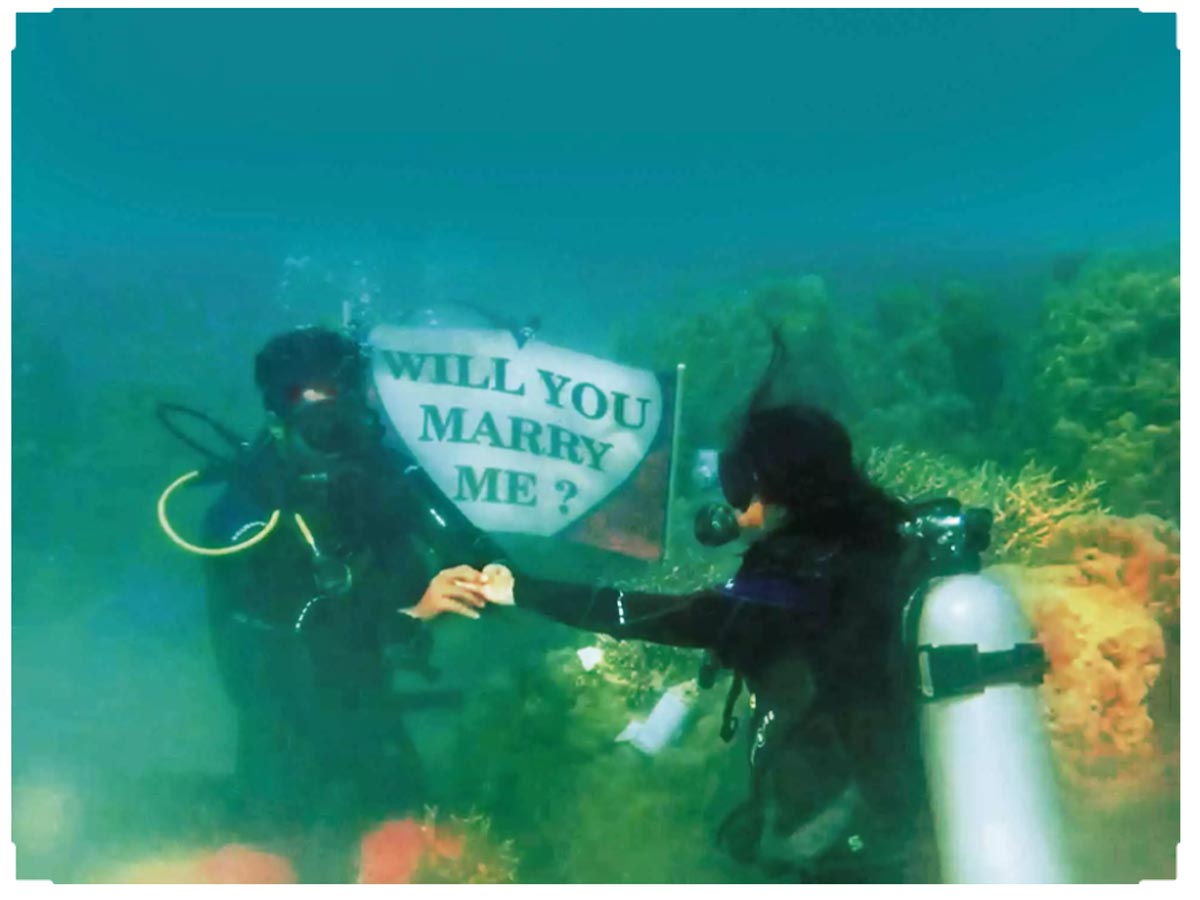 Mehreen Pirzada Bhavya went down on one knee and proposed to be underwater