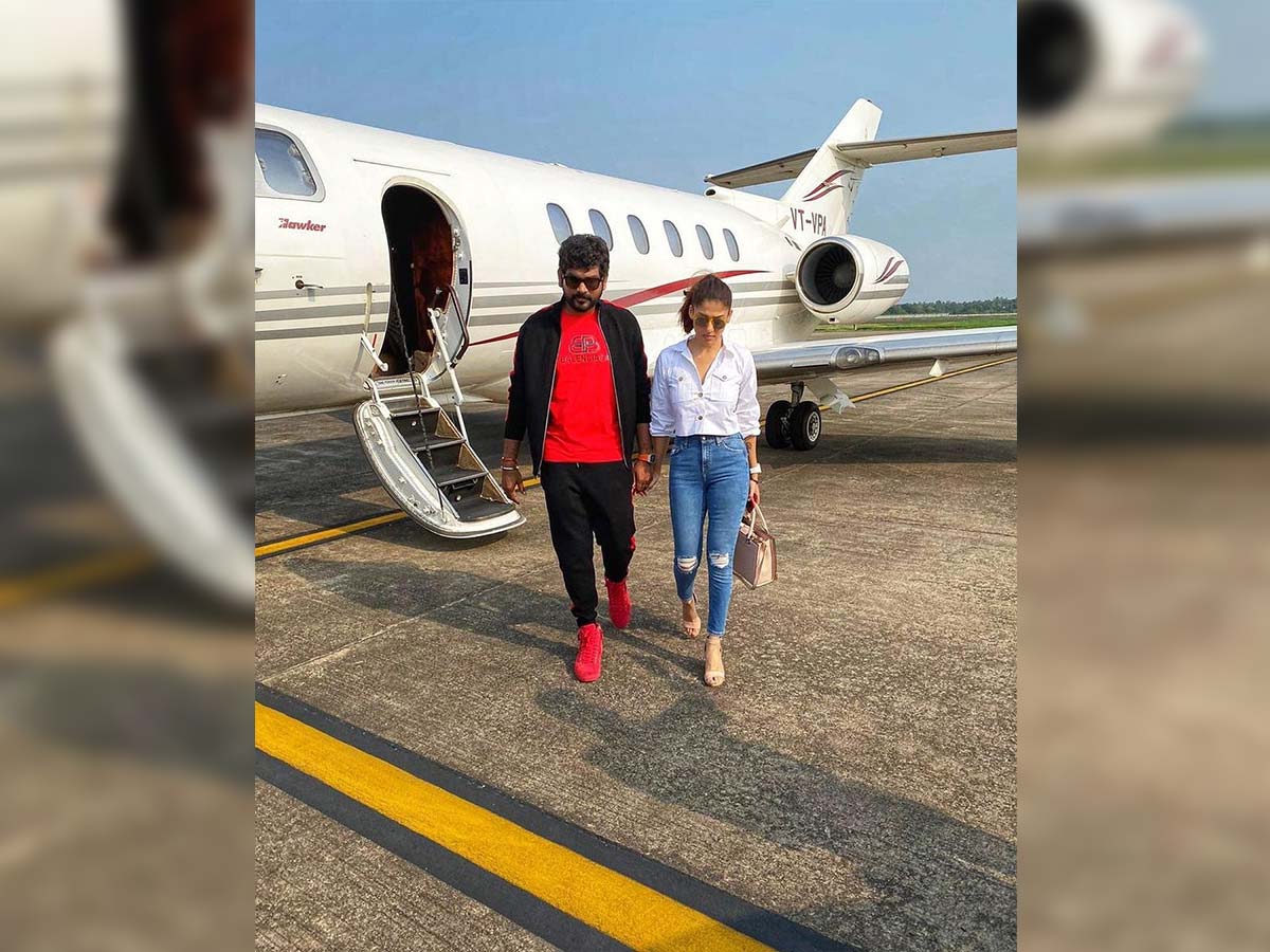 Nayanthara and Vignesh Shivan head to Cochin in a private jet