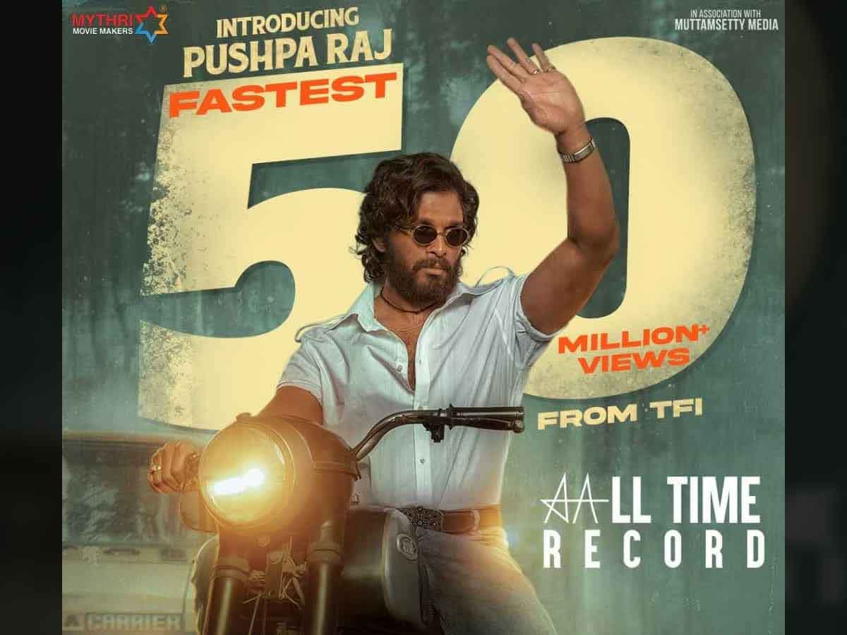 Overwhelming Pushpa teaser crosses 50 million views