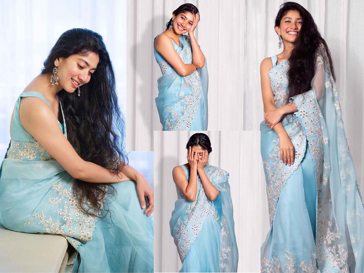 Sai Pallavi's mesmerizing looks in Blue Organza Saree