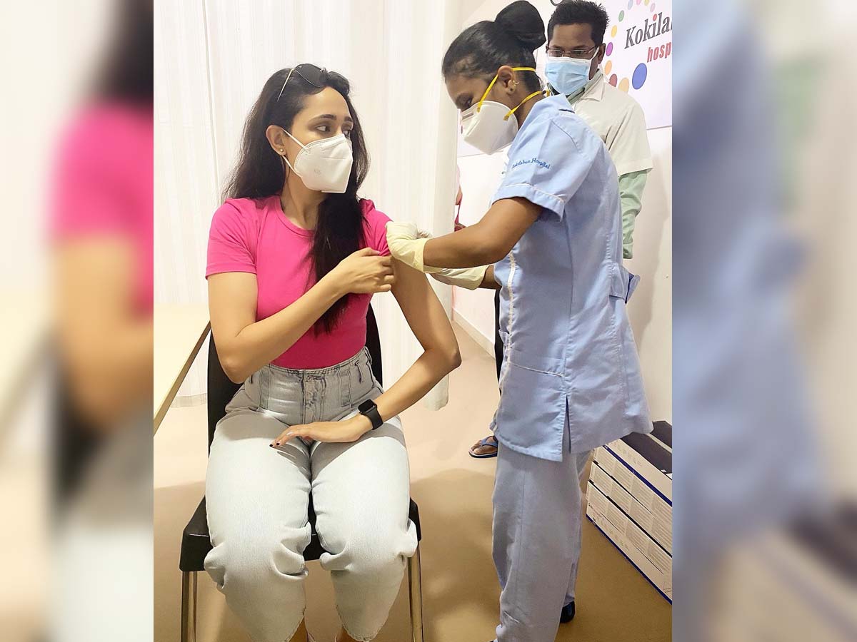 Akhanda lady Pragya Jaiswal takes first shot of Covid Vaccine