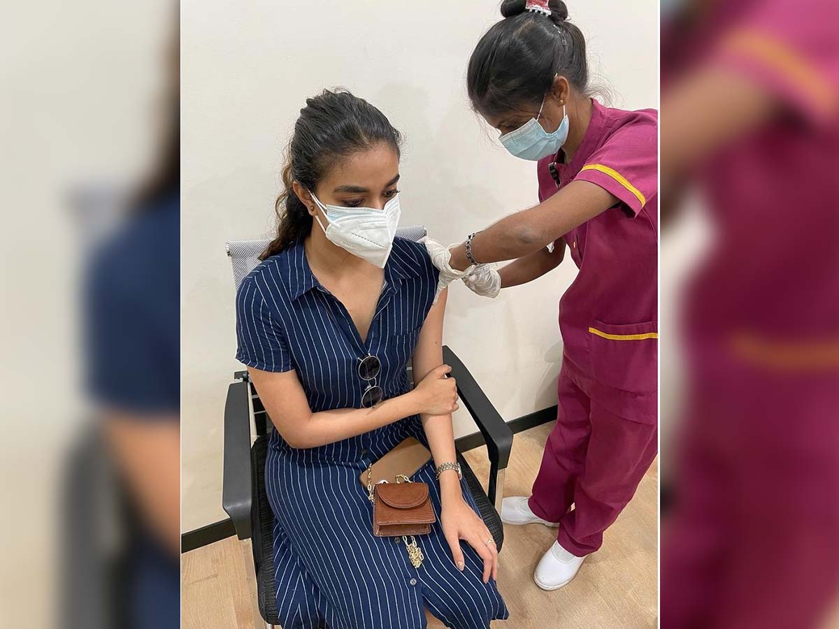 Keerthy Suresh takes the first dose of COVID 19 vaccine