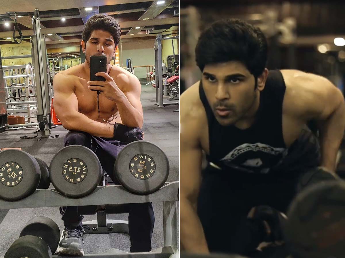 Allu Sirish heavy workout in gym