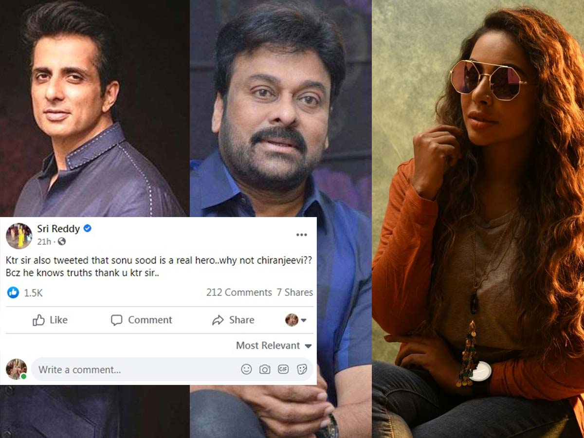 Sri Reddy: Sonu sood is a real hero, why not Chiranjeevi?