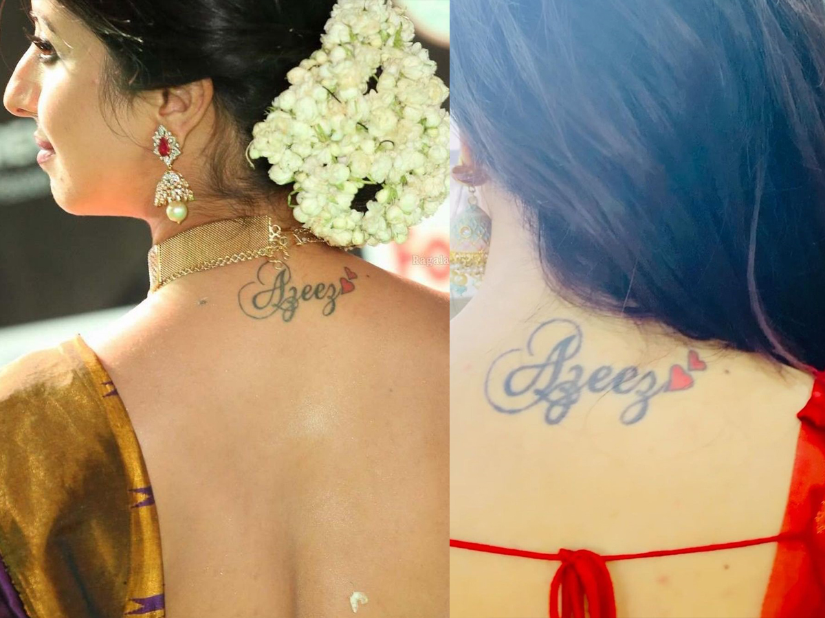 Sanjjanaa Galrani gets husband Azeez name tattoo on neck