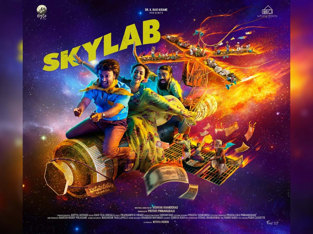 Skylab poster: Satyadev and Nithya Menen