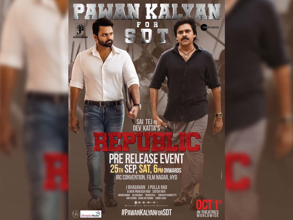 Official: Pawan Kalyan – Chief Guest for Republic Pre-Release event