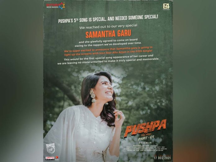 Official: Samantha to groove for a sizzling number in Pushpa: The Rise