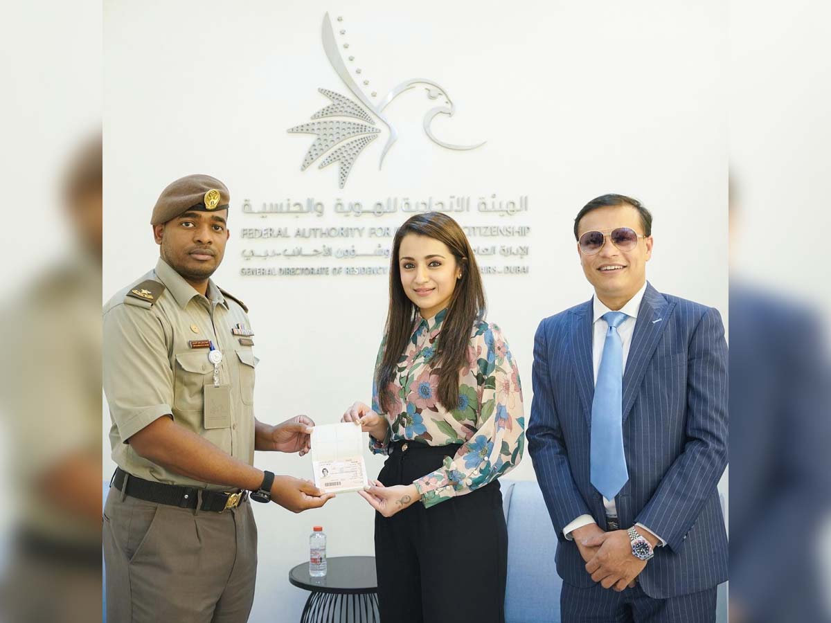 Trisha Krishnan receives UAE Golden Visa