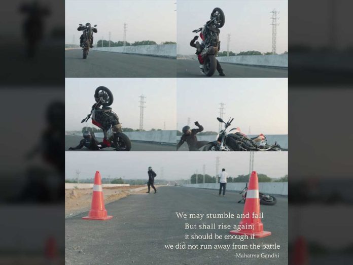 Ajith Kumar bike stunt gone wrong