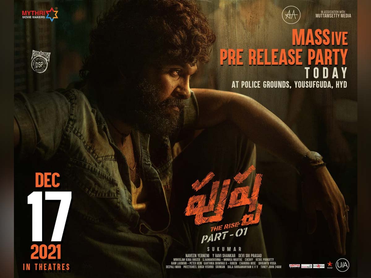 Pushpa MASSive Pre Release Party Today