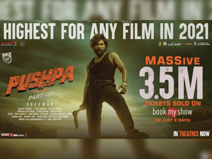 Pushpa MASSive 3.5 Million Tickets sold on Bookmyshow alone in just 8 days