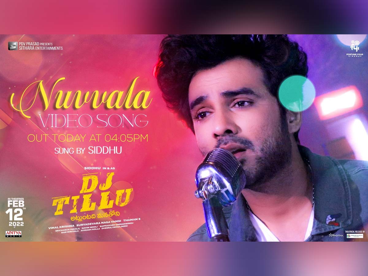 DJ Tillu Nuvvala song video song out today