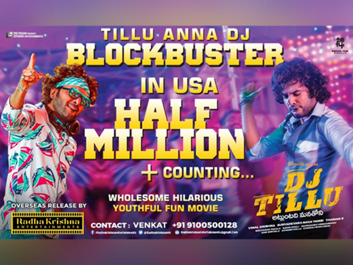 DJ Tillu crosses half million mark in USA