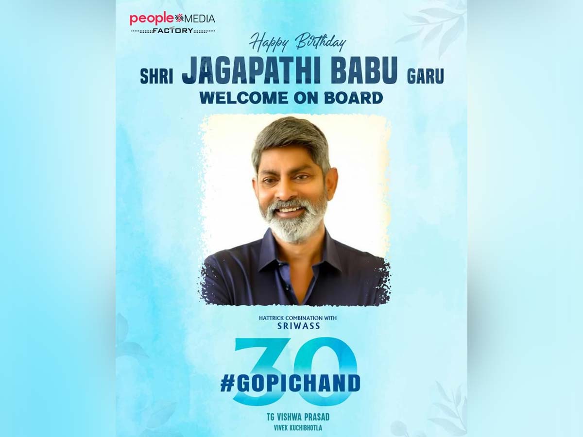 Gopichand welcomes Jagapathi Babu
