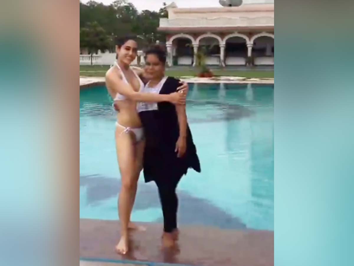 Naught Sara Ali Khan bikini act in pool, but gets trolled