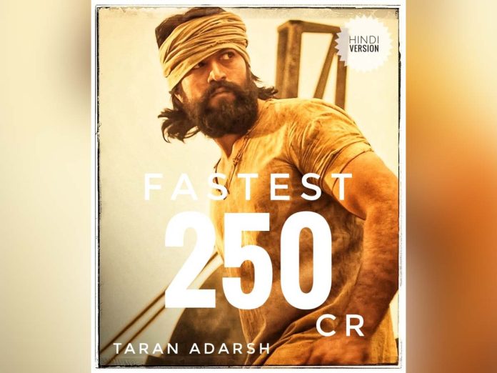 KGF 2 - First film in history to collect Rs 250 cr in a week
