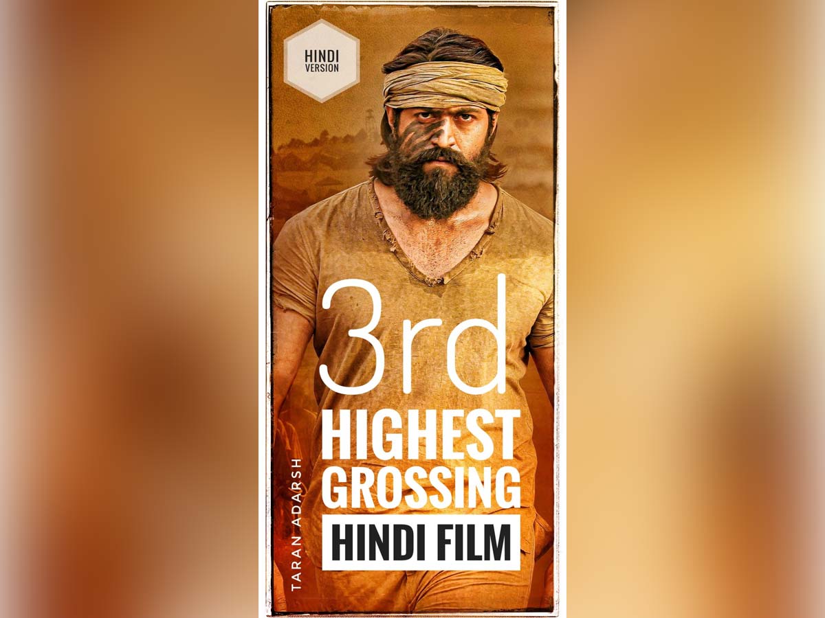 KGF 2 is now 3rd Highest Grossing Hindi Film