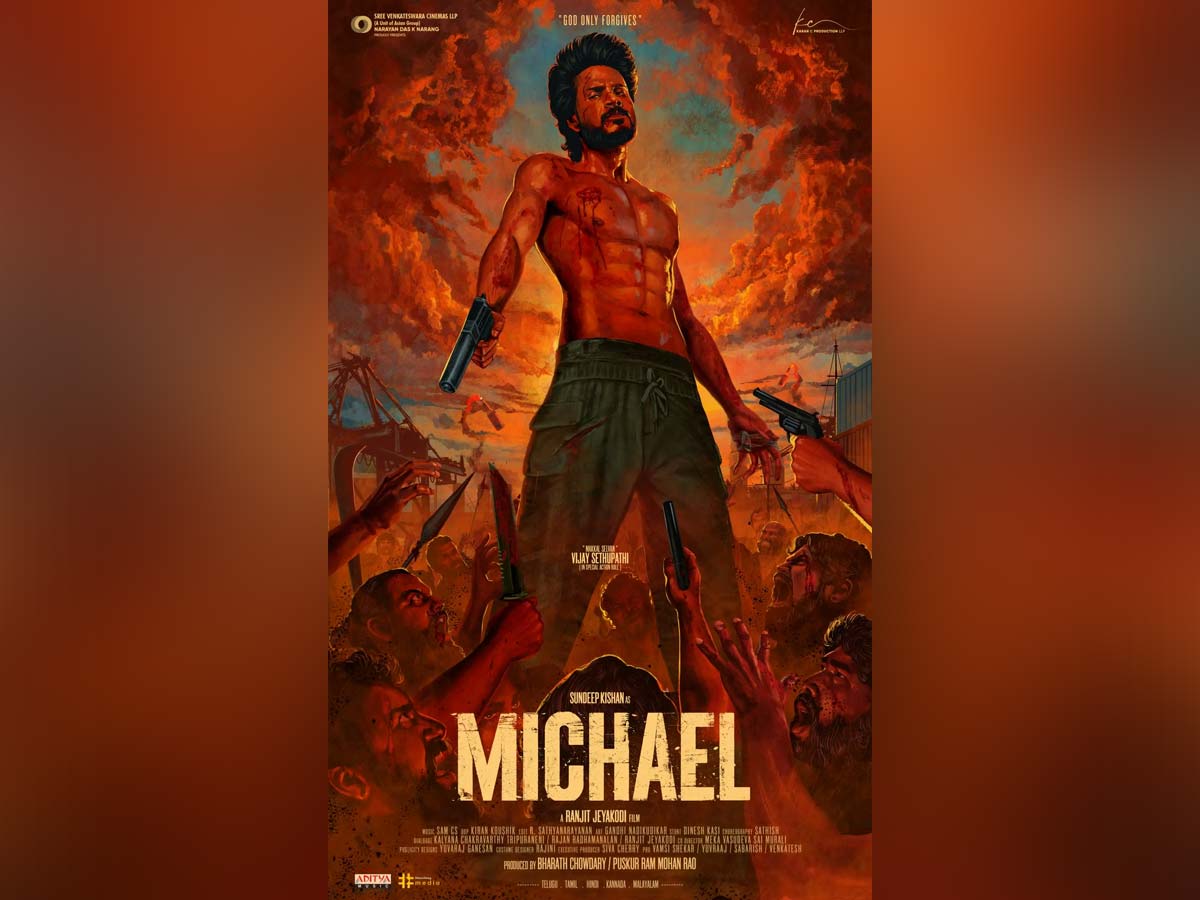 Michael First look Poster:  Shirtless Sundeep Kishan looks menacing