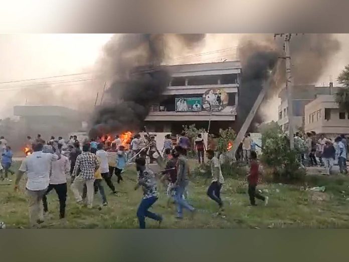 Protest over renaming district after BR Ambedkar, MLA house set on fire by protestors