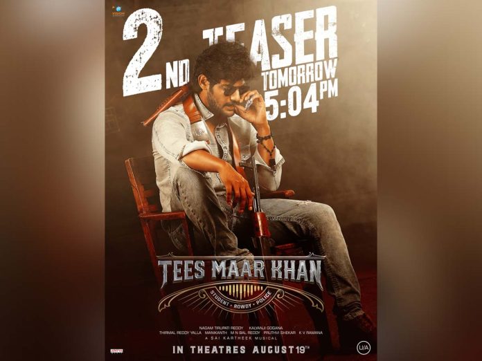 Aadi Sai Kumar's Tees Maar Khan 2nd teaser to be out this evening