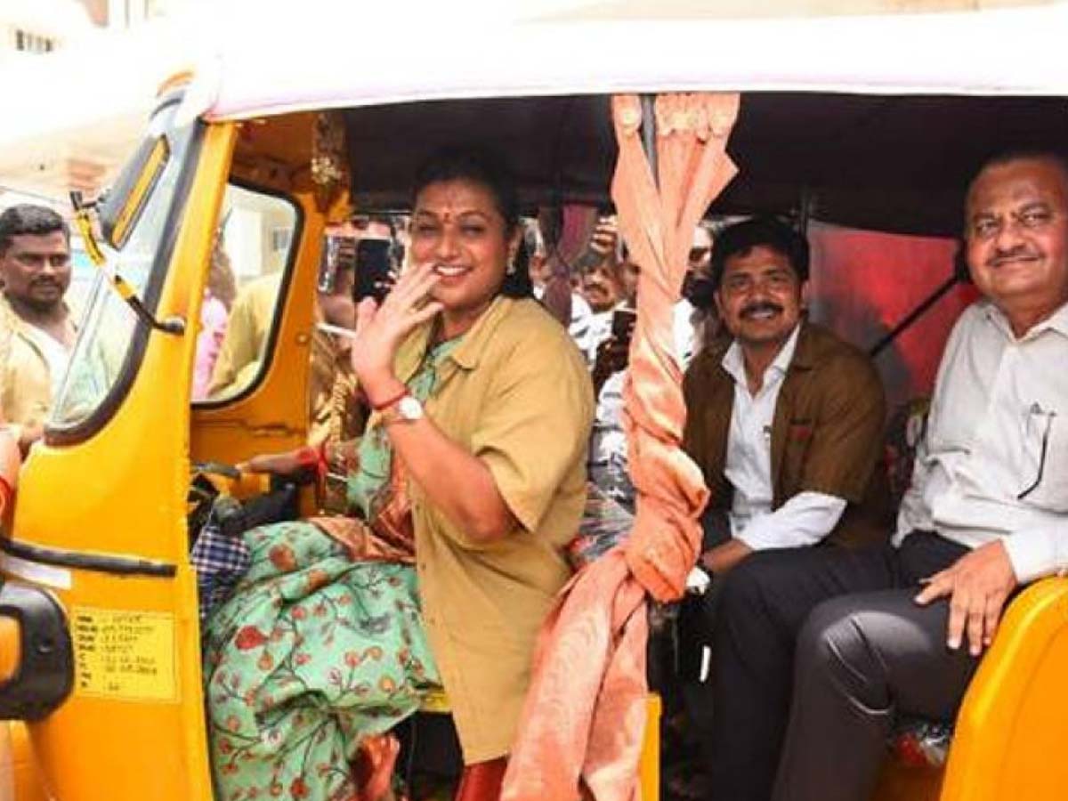 Minister Roja turns auto driver