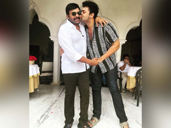 Look Who is kissing Chiranjeevi